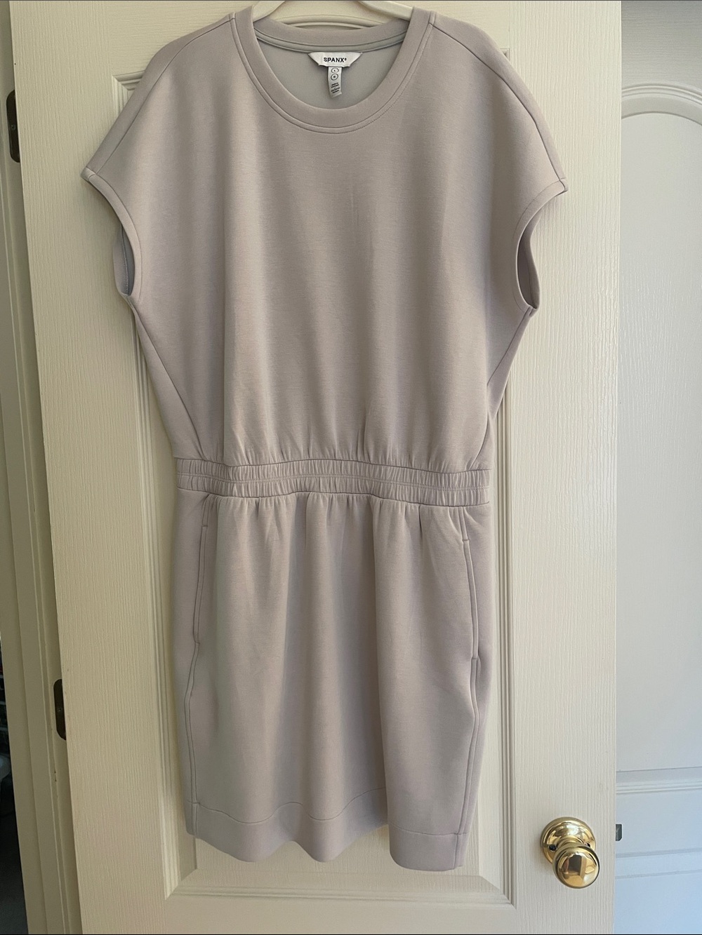 SPANX Lavender-Gray Elastic-Waist Mini Dress